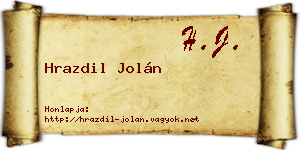 Hrazdil Jolán névjegykártya