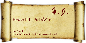 Hrazdil Jolán névjegykártya