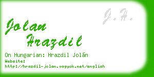 jolan hrazdil business card