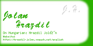 jolan hrazdil business card